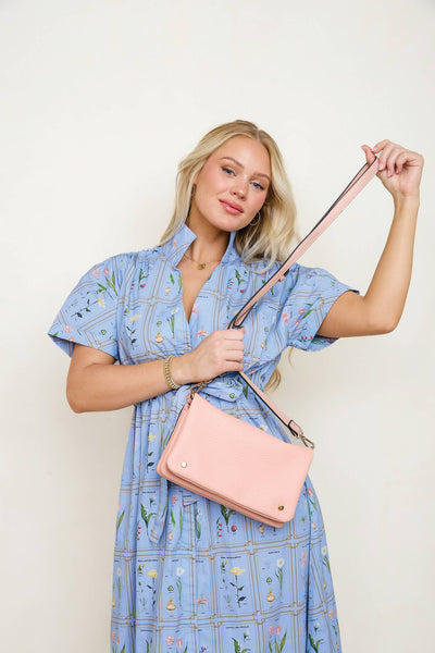 M2672 Phiona Studded Flapover Crossbody: Mauve