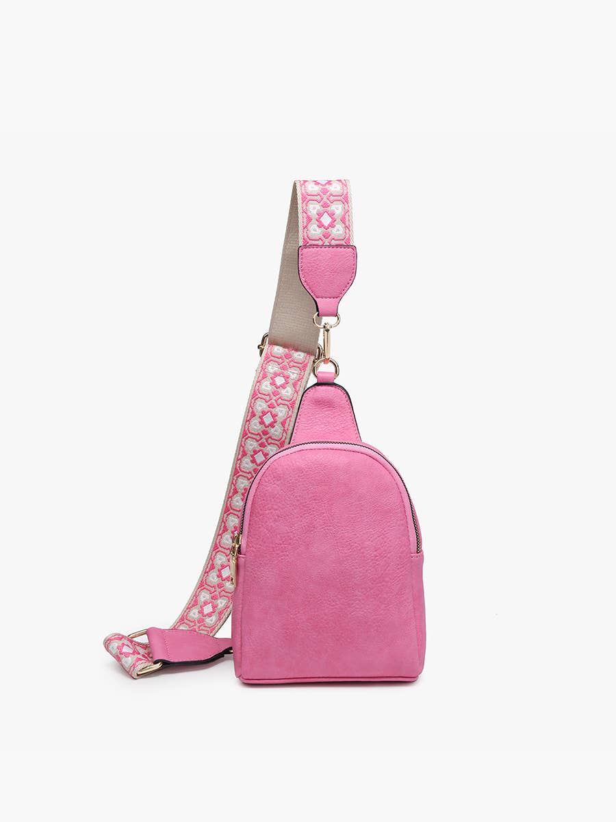 M2436 Ellen Sling Bag w/ Removable Guitar Strap: Bubblegum