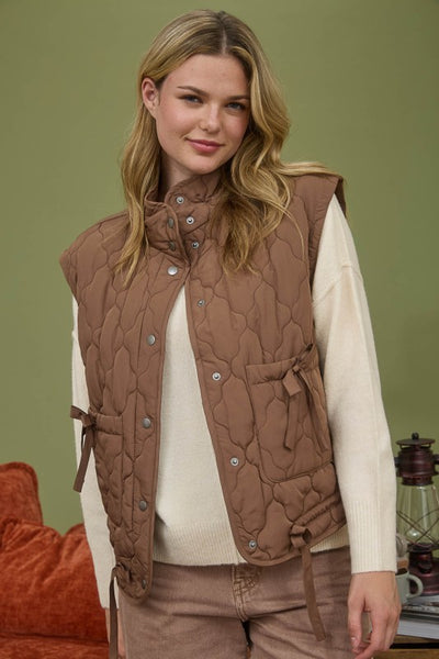 TIE SNAP PUFFER VEST