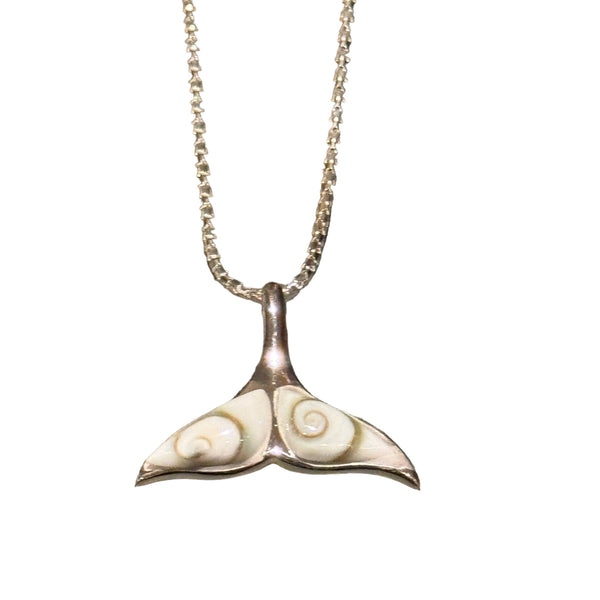 Shiva Shell Whale Tail, sterling silver