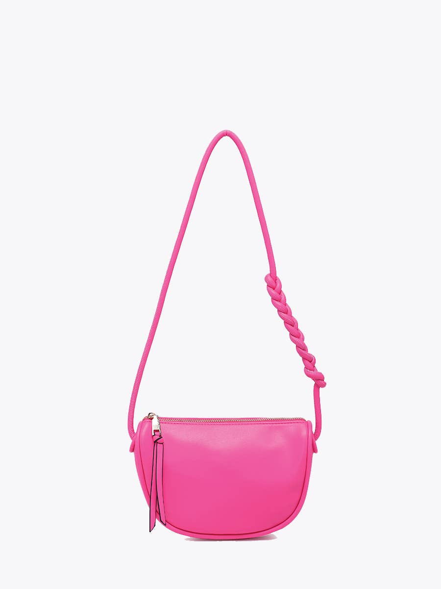 EH2707 Annaka Shaped Crossbody w/ Knotted Strap: Hot Pink
