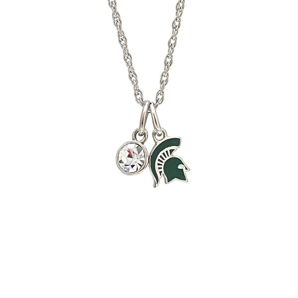 Michigan State Spartan Crystal Necklace