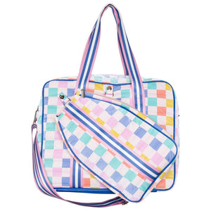 Multicolored Checker Pickleball Bag: Multicolored