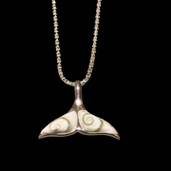 Shiva Shell Whale Tail, sterling silver