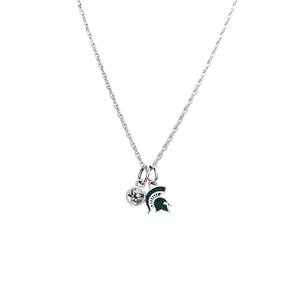 Michigan State Spartan Crystal Necklace