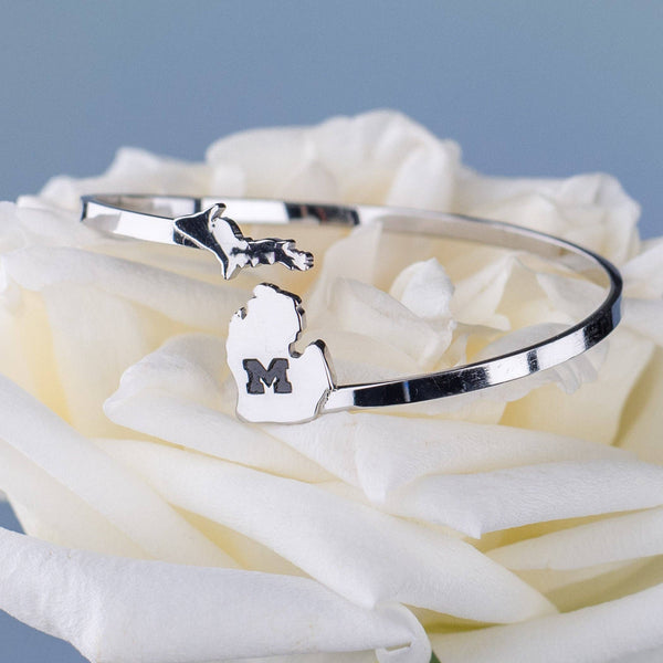University of Michigan Bracelet - State of Michigan Shaped