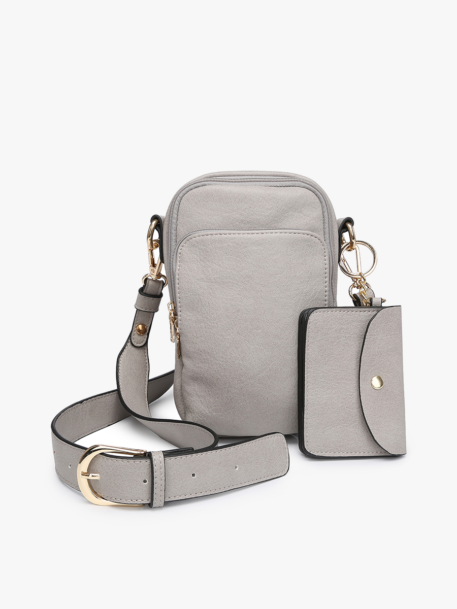 M2080 Parker 3 Compartment Crossbody w/ Pouch: Grey