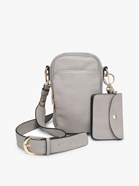 M2080 Parker 3 Compartment Crossbody w/ Pouch: Grey