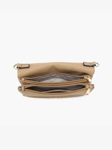 M2672 Phiona Studded Flapover Crossbody: Mauve