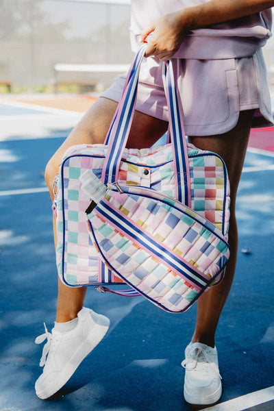 Multicolored Checker Pickleball Bag: Multicolored