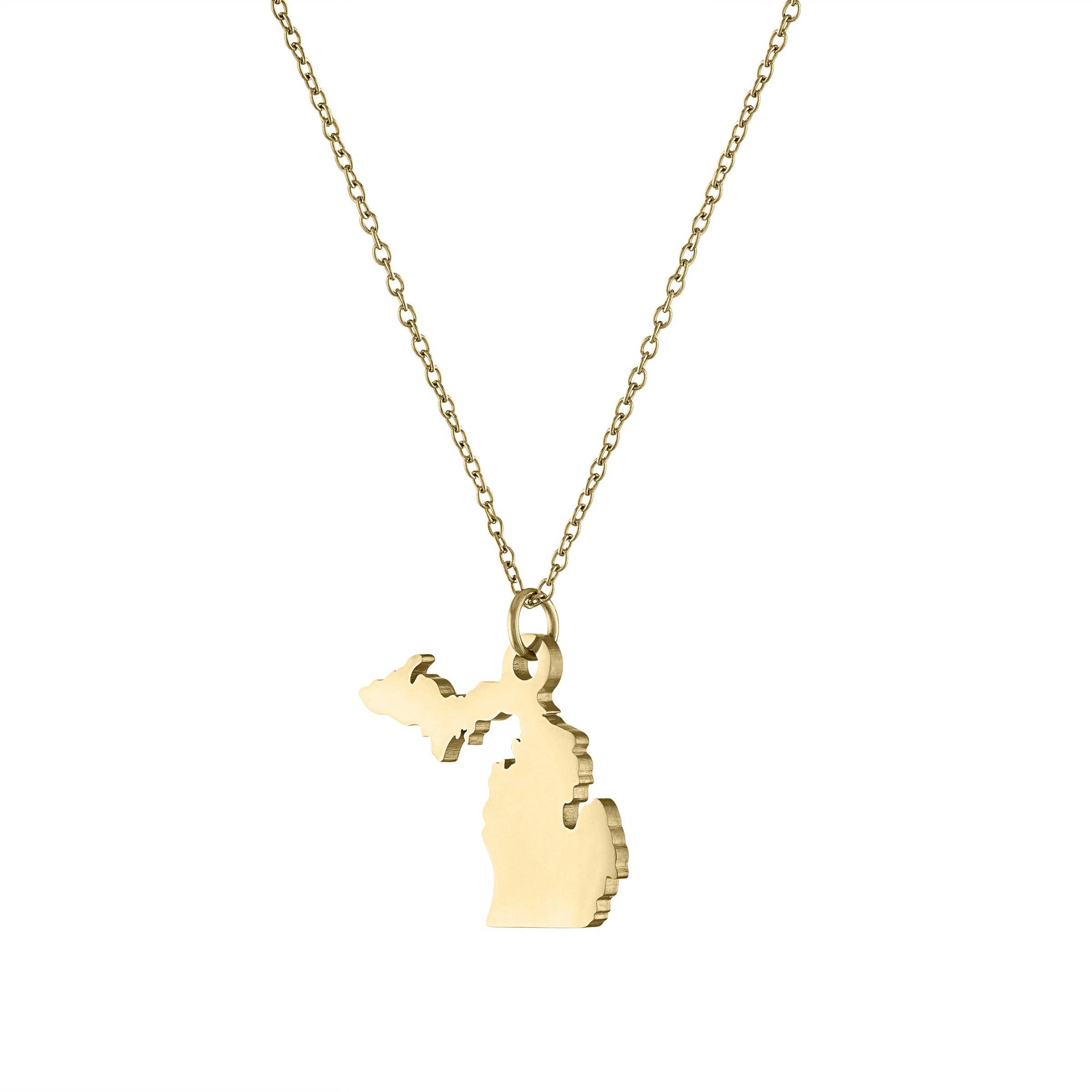 Michigan Necklace - Stainless Steel: Gold