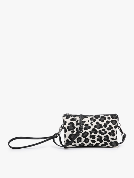 M013CN Riley Canvas/Natural 3 Compartment Crossbody/Wristlet: Boho-Rust