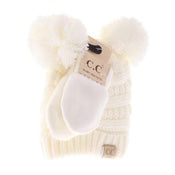 BABY Knit Double Pom C.C Beanie with Mittens