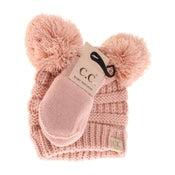 BABY Knit Double Pom C.C Beanie with Mittens