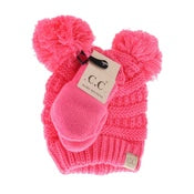 BABY Knit Double Pom C.C Beanie with Mittens