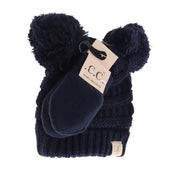 BABY Knit Double Pom C.C Beanie with Mittens