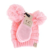 BABY Knit Double Pom C.C Beanie with Mittens