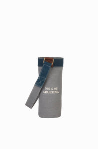 This is Adulting Up-Cycled Canvas Wine Bag, M-5848