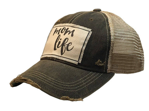 Mom Life Distressed Trucker Cap