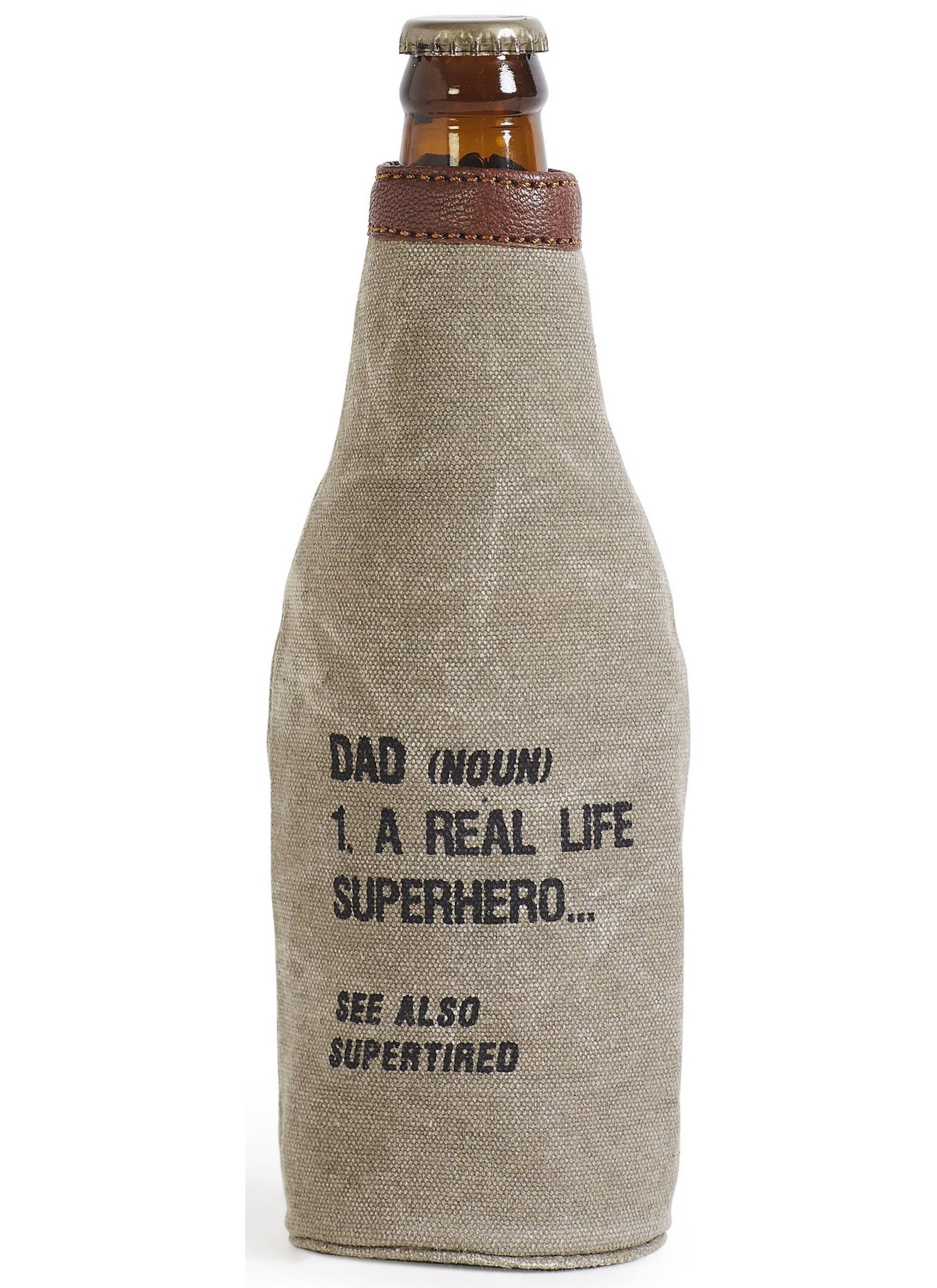 Super Dad Up-Cycled Canvas Bottle Cover M-5545