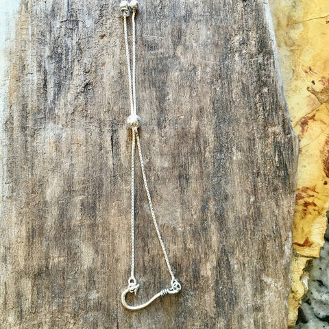 Sterling silver Bolo Fish hook bracelet