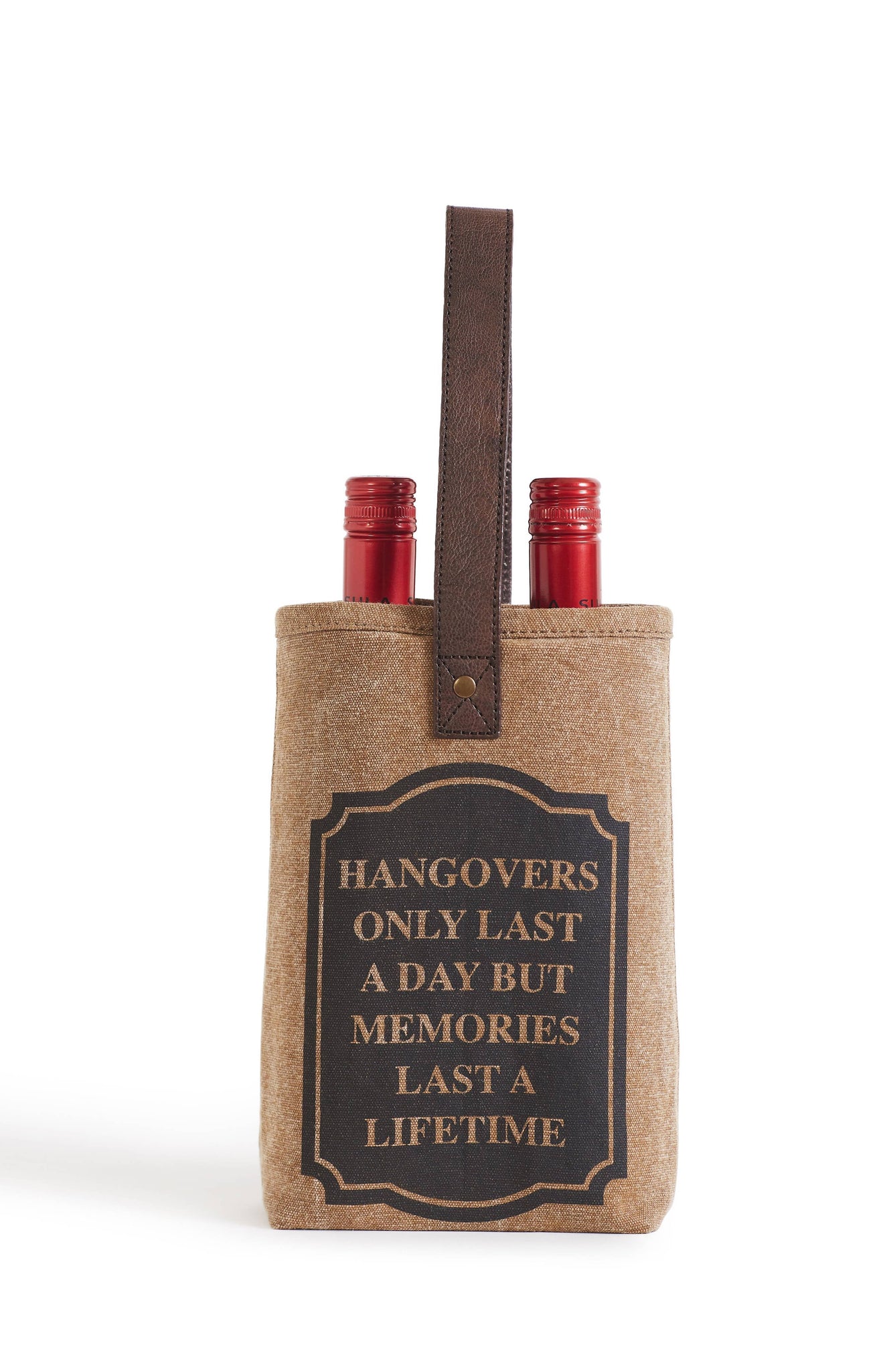 Memories Up-Cycled Canvas Double Wine Bag M-5621