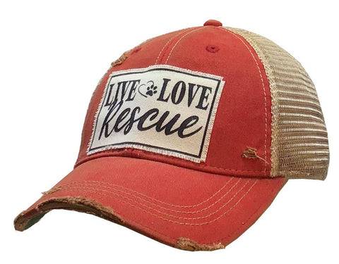 Live Love Rescue Distressed Trucker Cap