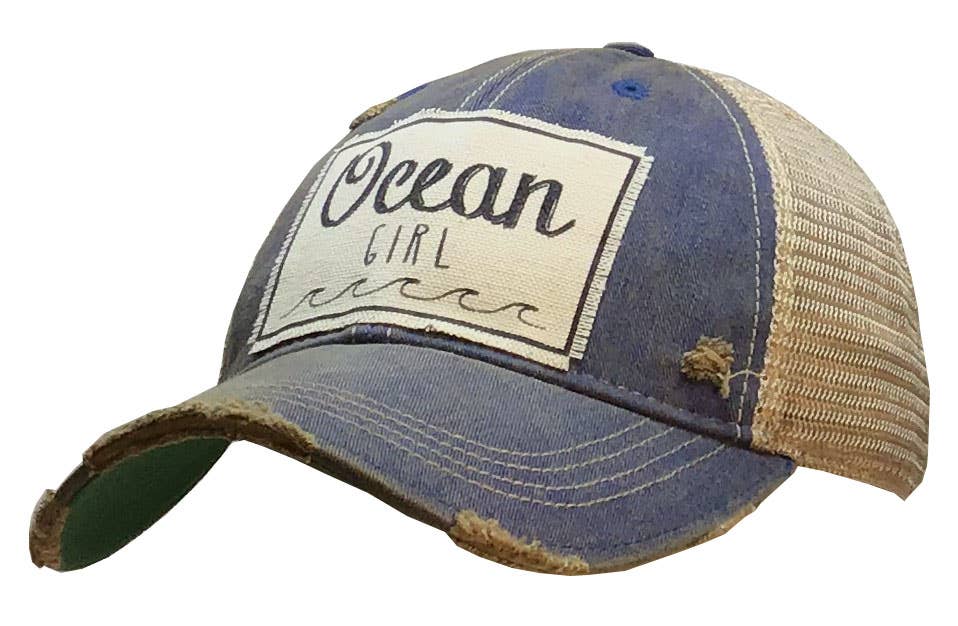 Ocean Girl Distressed Trucker Cap