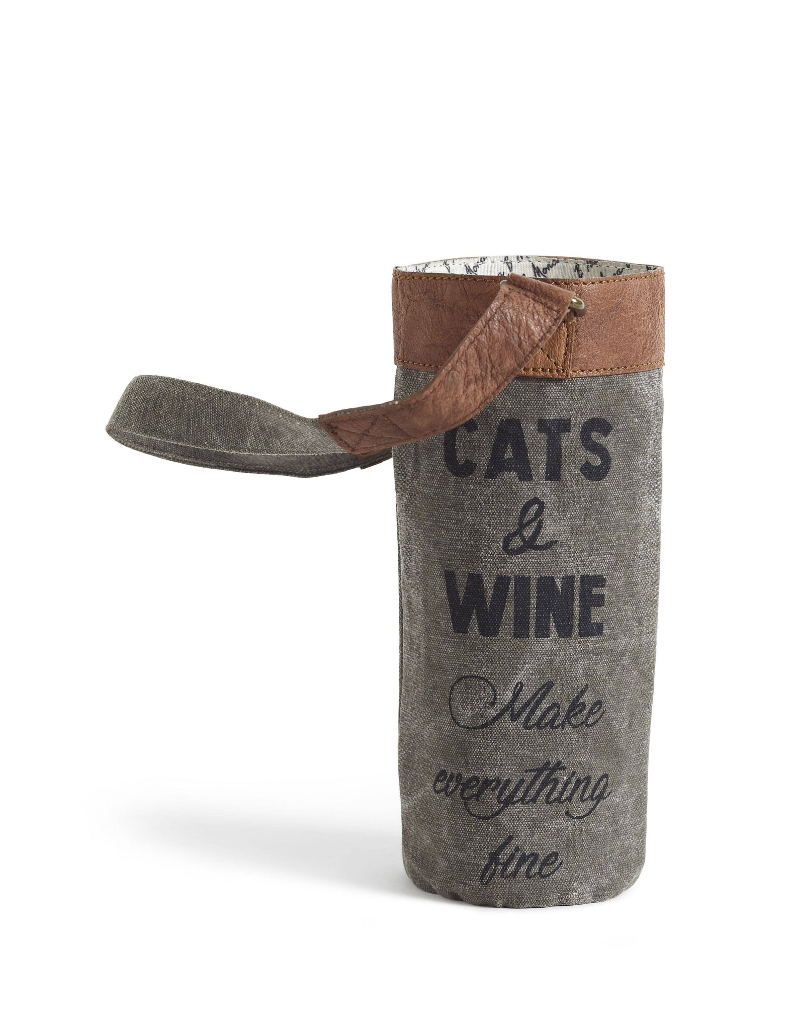 Fine Wine Up-Cycled Canvas Wine Bag, M-5575