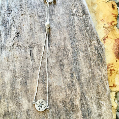 Sterling silver Bolo Compass Bracelet