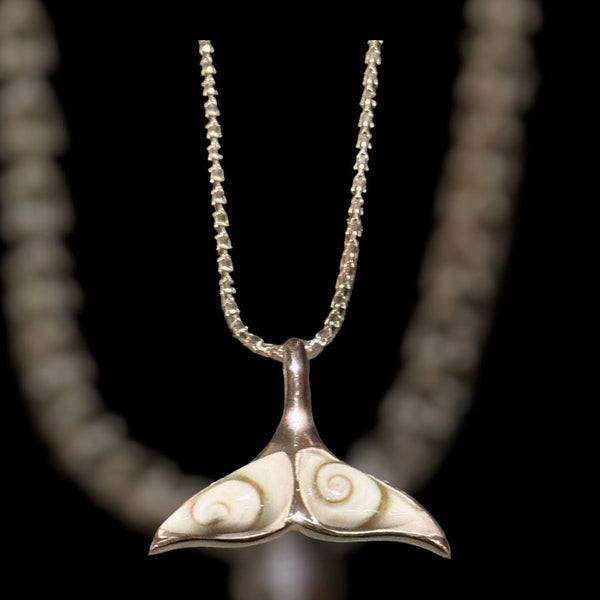 Shiva Shell Whale Tail, sterling silver