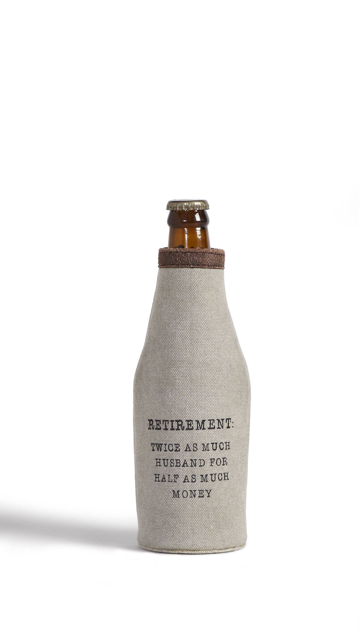 Too Much Husband Up-Cycled Canvas Bottle Cover M-5613