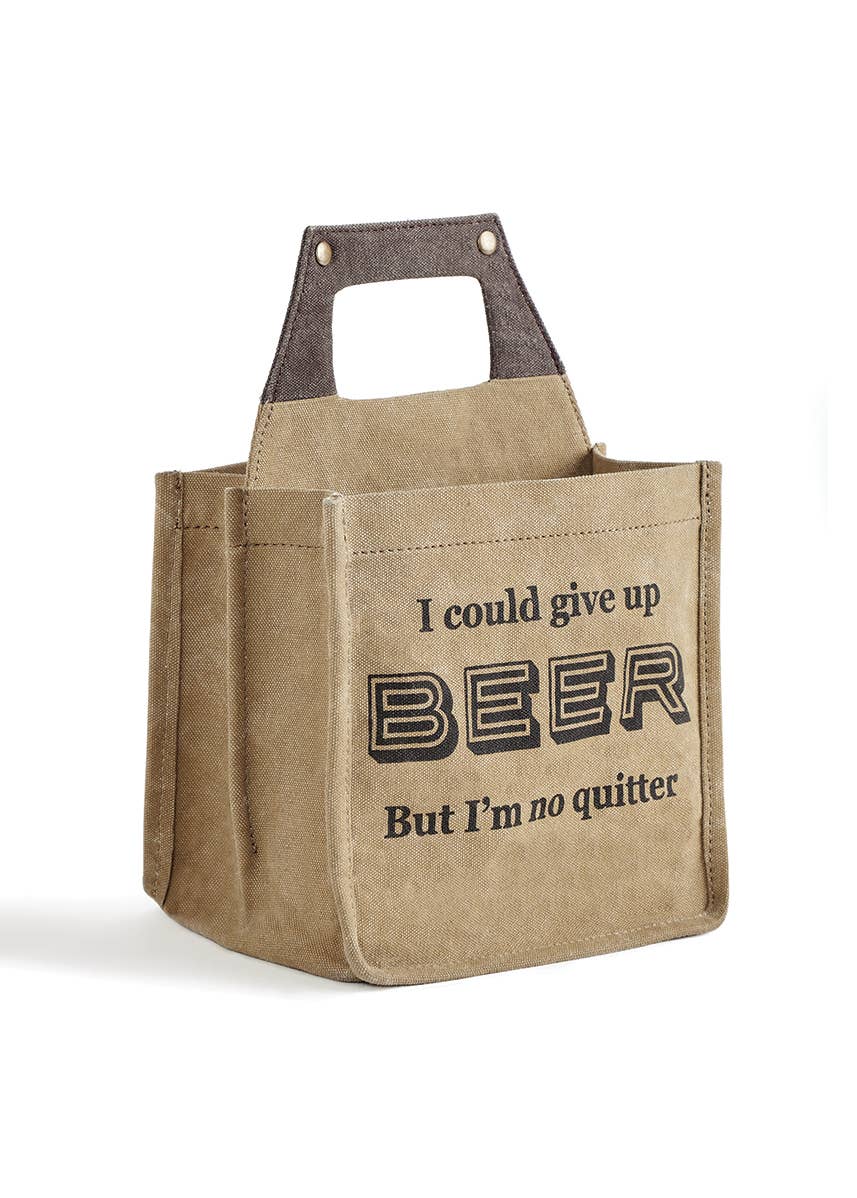 Quitter Up-Cycled Canvas Beer Caddy M-5347