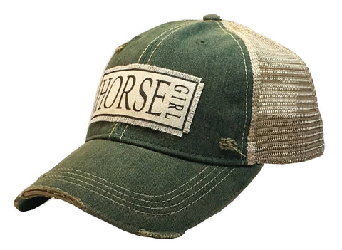 Horse Girl Distressed Trucker Cap