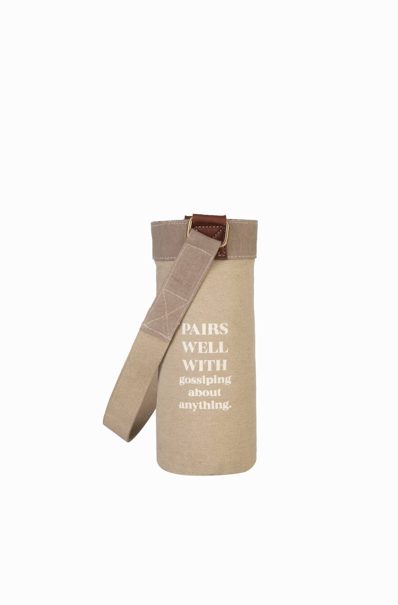 Pairs Well Up-Cycled Canvas Wine Bag M-5849